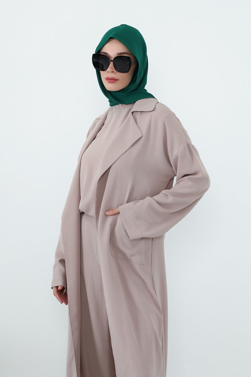 Two Piece Hijab Set Crepe Shawl with Cotton Under Cap Bonnet, Lightweight Modest Scarf and Undercap Combo for Women,PS-56