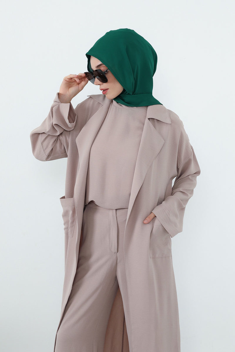 Two Piece Hijab Set Crepe Shawl with Cotton Under Cap Bonnet, Lightweight Modest Scarf and Undercap Combo for Women,PS-56