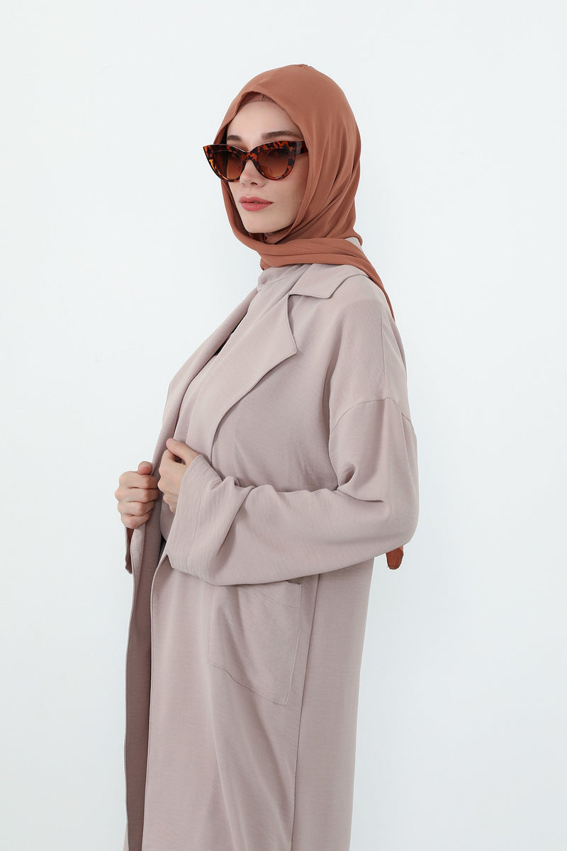 Two Piece Hijab Set Crepe Shawl with Cotton Under Cap Bonnet, Lightweight Modest Scarf and Undercap Combo for Women,PS-56