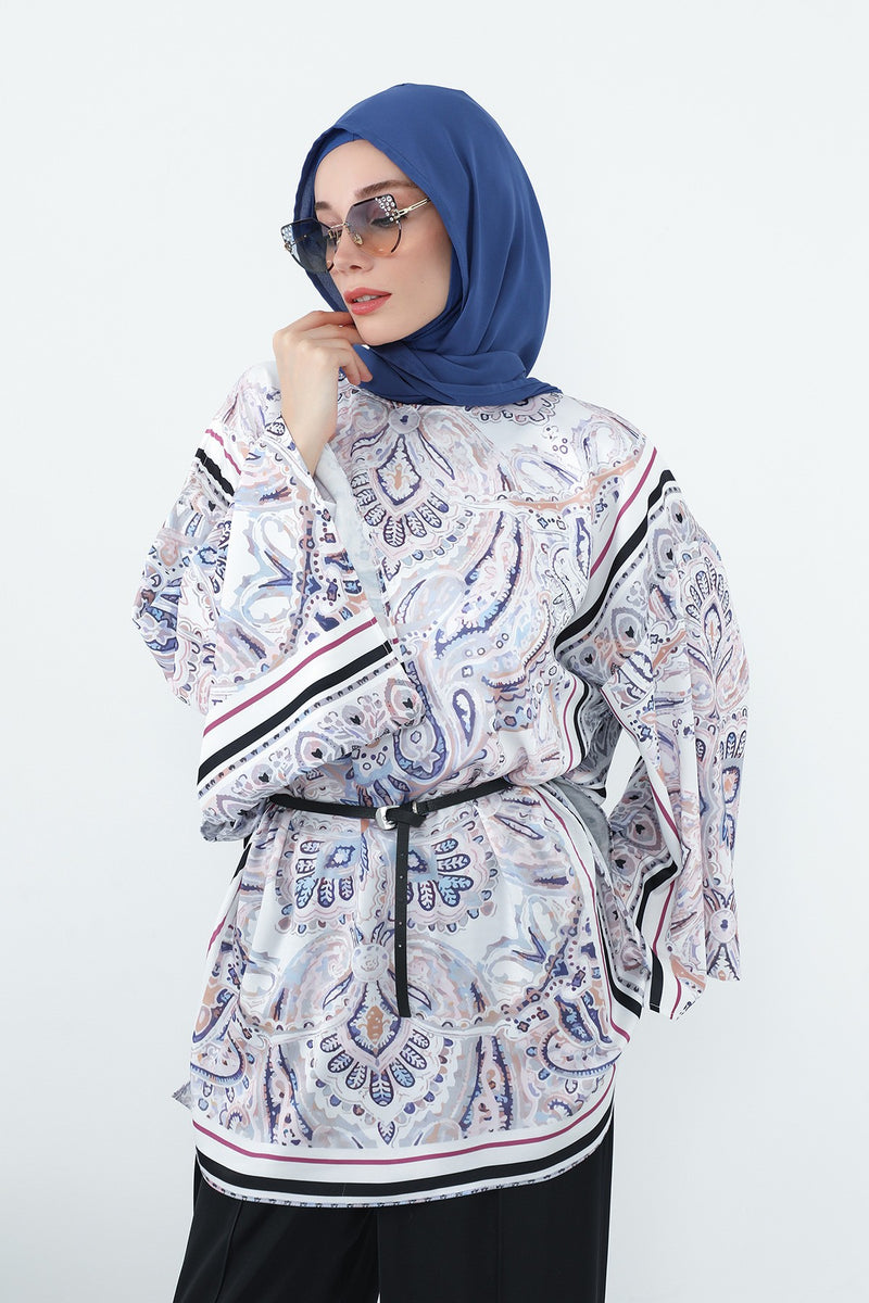 Two Piece Hijab Set Crepe Shawl with Cotton Under Cap Bonnet, Lightweight Modest Scarf and Undercap Combo for Women,PS-56