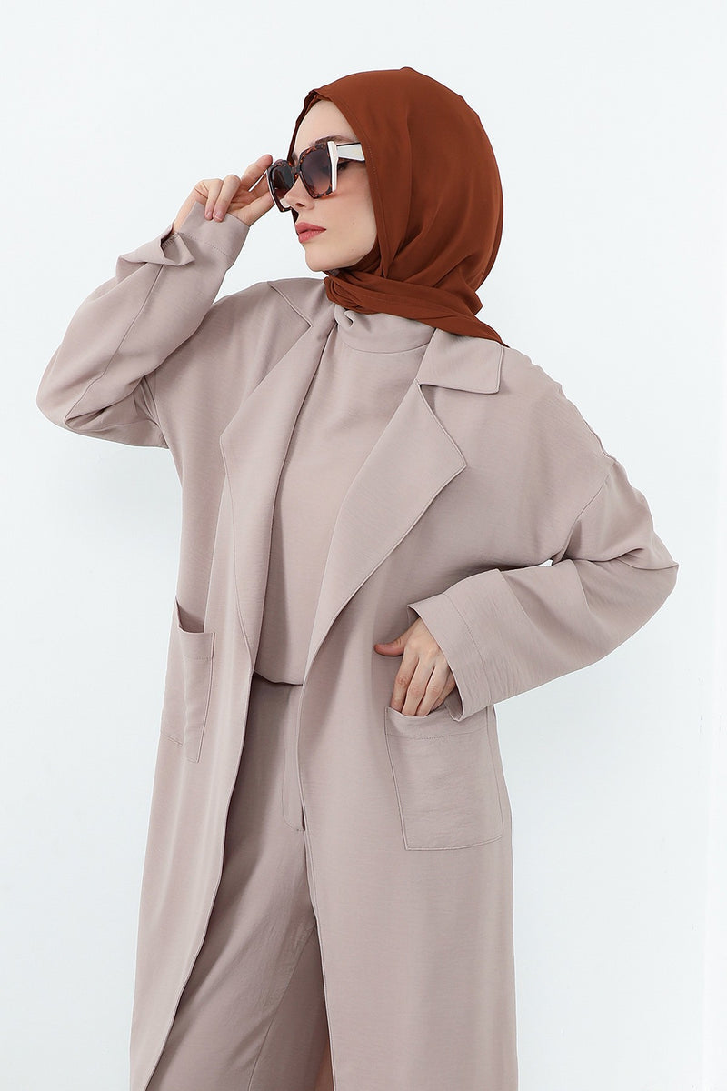 Two Piece Hijab Set Crepe Shawl with Cotton Under Cap Bonnet, Lightweight Modest Scarf and Undercap Combo for Women,PS-56