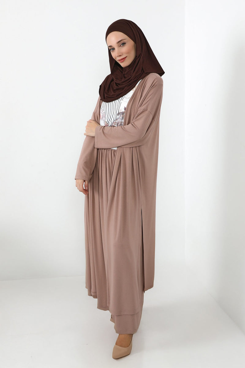 Neck-Covering Jersey Hijab with Built-In Niqab and Undercap, Premium Jersey Hijab with Integrated Bonnet and Face Veil,PS-58