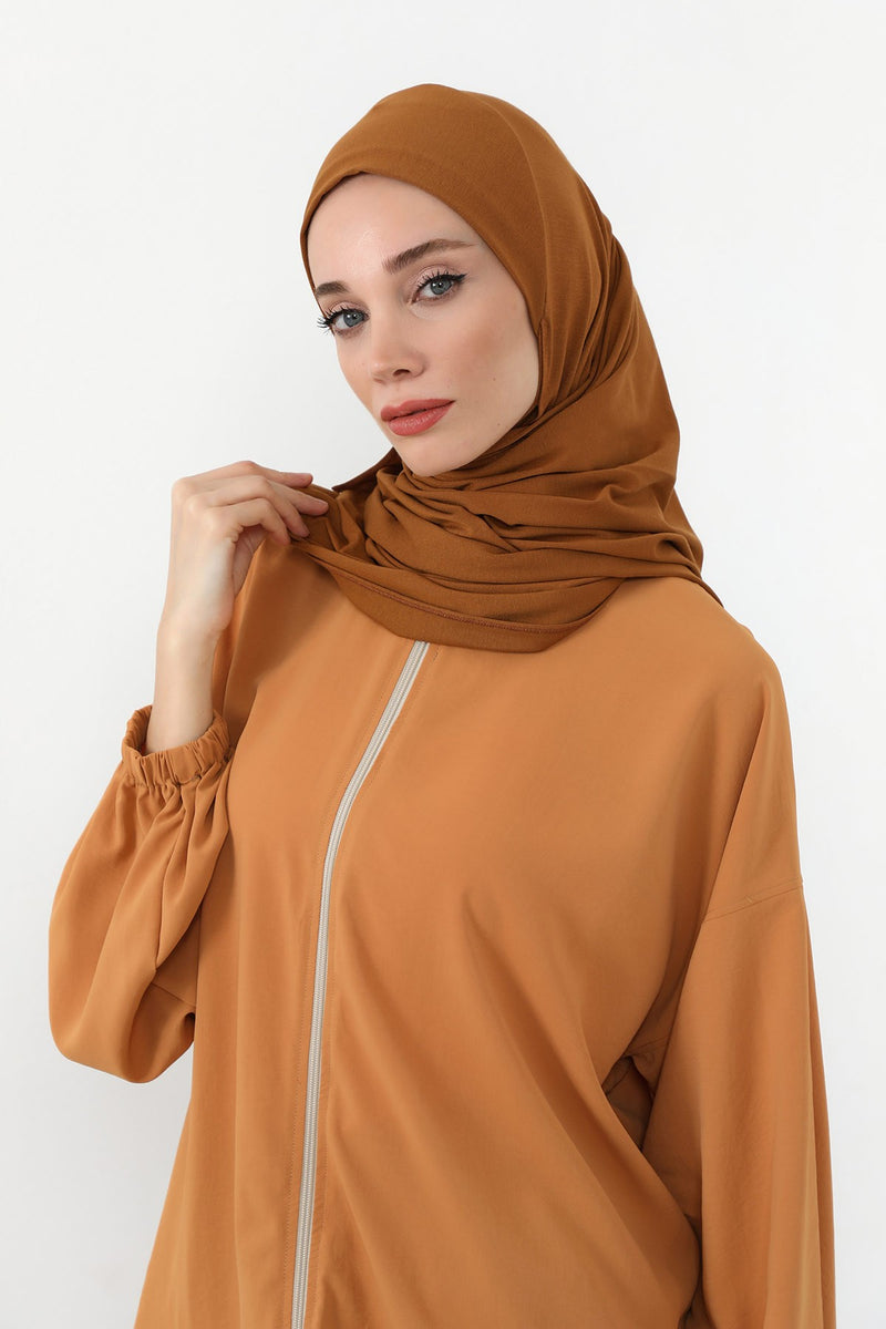 Neck-Covering Practical Jersey Hijab with Built-In Ninja Bonnet, Ready-to-Wear Hijab – Stretch Jersey Design with Integrated Undercap,PS-59