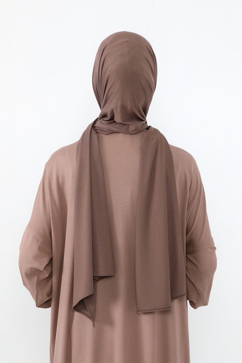 Neck-Covering Practical Jersey Hijab with Built-In Ninja Bonnet, Ready-to-Wear Hijab – Stretch Jersey Design with Integrated Undercap,PS-59
