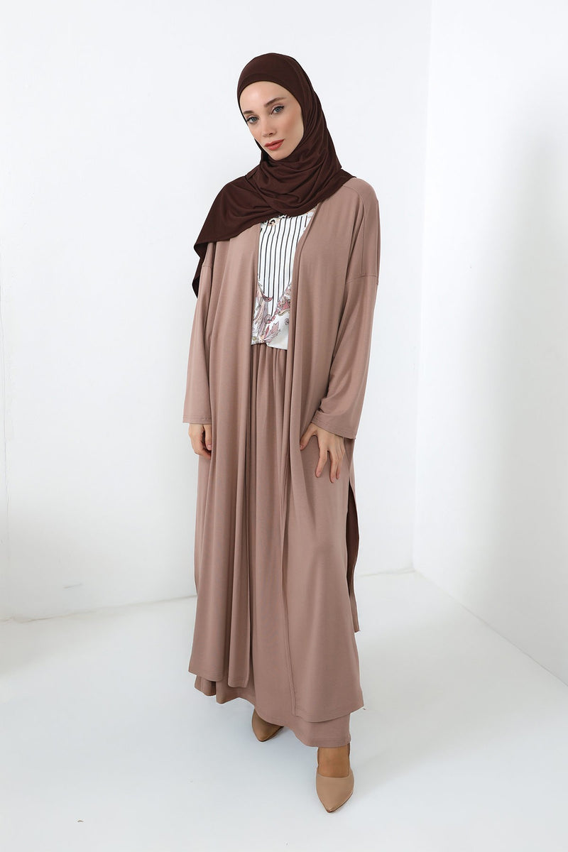 Neck-Covering Practical Jersey Hijab with Built-In Ninja Bonnet, Ready-to-Wear Hijab – Stretch Jersey Design with Integrated Undercap,PS-59