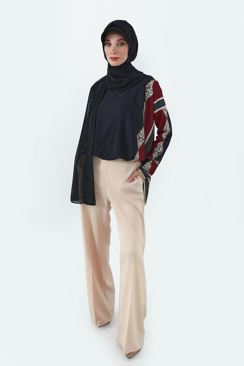 Practical Chiffon Hijab with Built-In Bonnet and Visor, Chiffon Scarf with Built-In Bonnet and Cap,SS-3