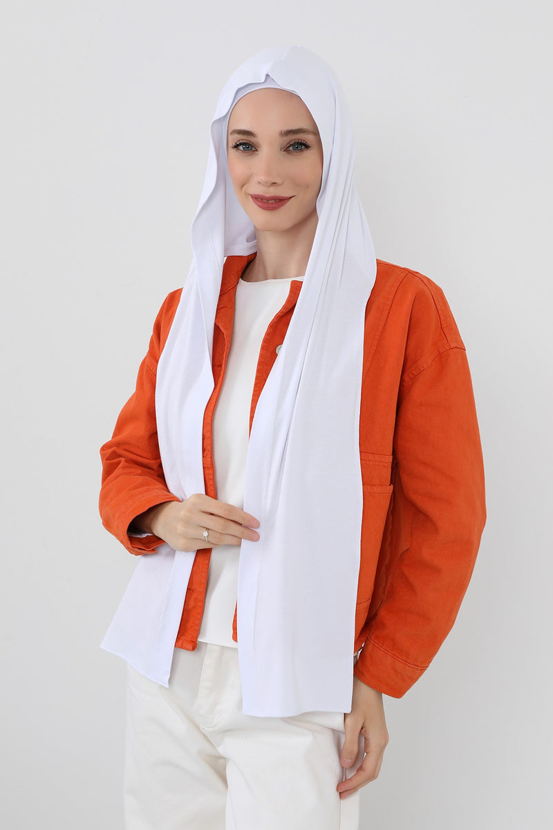Two-Piece Jersey Hijab Set – Soft Scarf and Matching Undercap, Plain Jersey Hijab & Undercap Set for Everyday Wear,PS-57