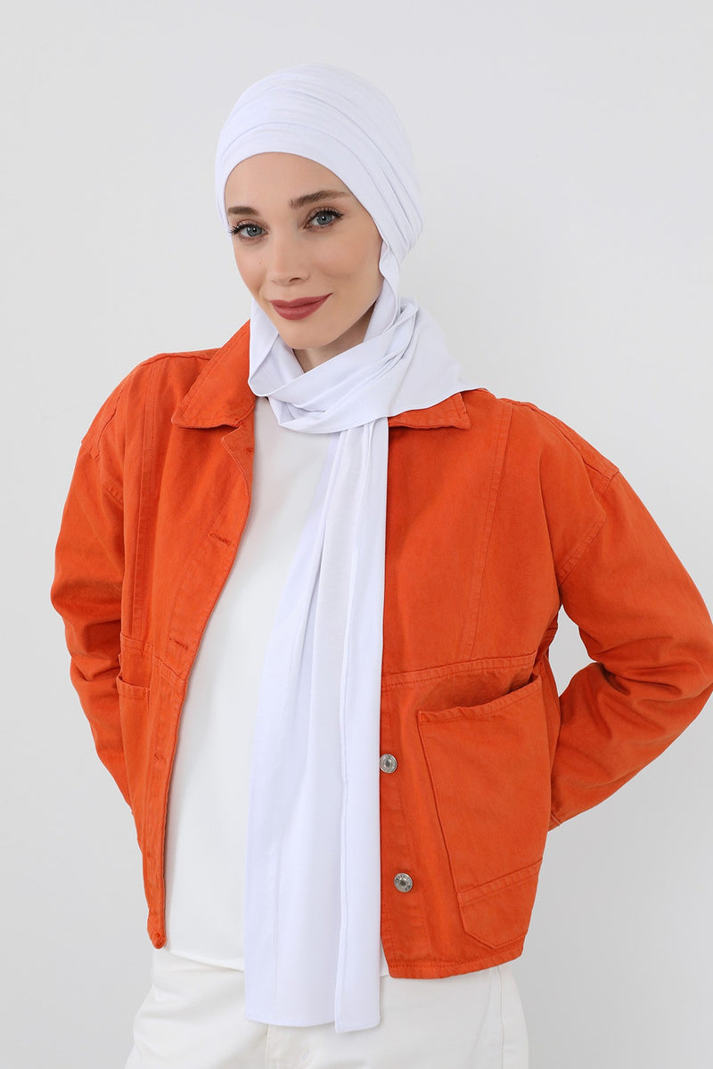 Two-Piece Jersey Hijab Set – Soft Scarf and Matching Undercap, Plain Jersey Hijab & Undercap Set for Everyday Wear,PS-57