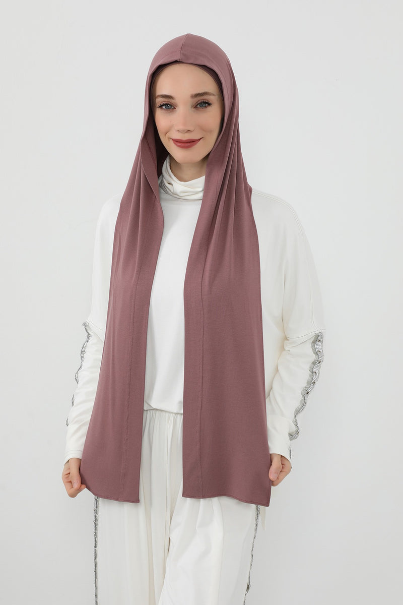 Two-Piece Jersey Hijab Set – Soft Scarf and Matching Undercap, Plain Jersey Hijab & Undercap Set for Everyday Wear,PS-57
