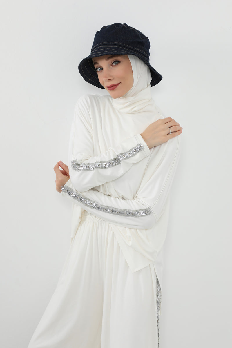 Denim Bucket Hat for Hijab – Modest-Friendly Cotton Bucket Cap,B-100