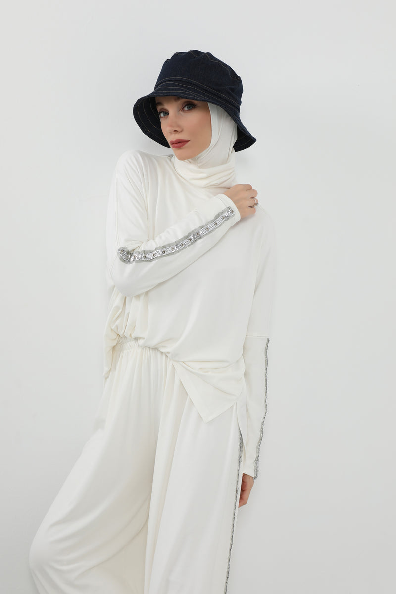 Denim Bucket Hat for Hijab – Modest-Friendly Cotton Bucket Cap,B-100