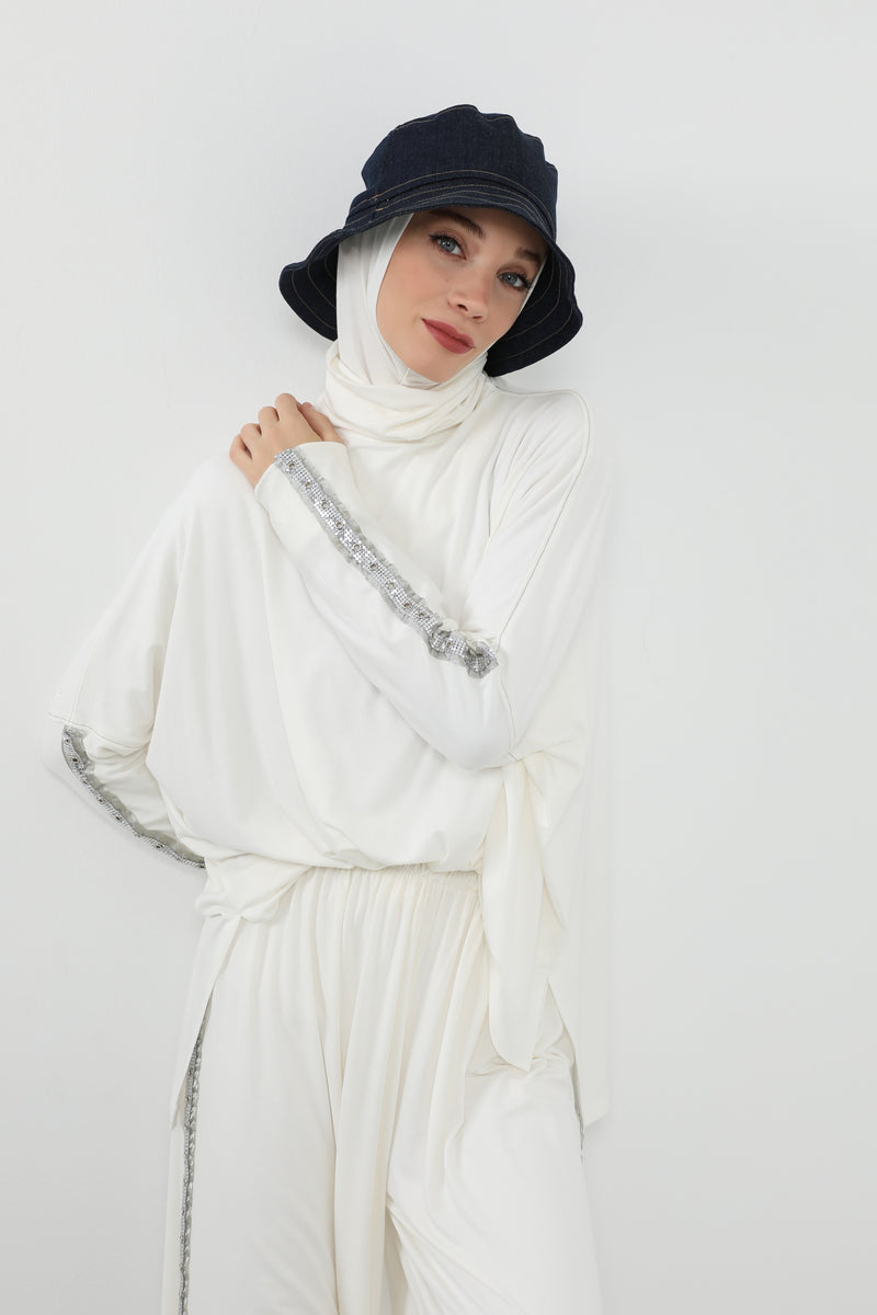 Denim Bucket Hat for Hijab – Modest-Friendly Cotton Bucket Cap,B-100