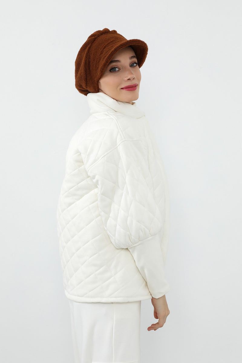 Winter Felted Wool Visor Women Turban Hat, Modest-Friendly Women Turban Hat for Cold Weathers,B-73DK