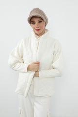 Bouclé Wool Winter Hijab Cap with Visor, Warm Bouclé Wool Hijab Cap with Built-In Visor for Cold Weather,B-73TK Stone