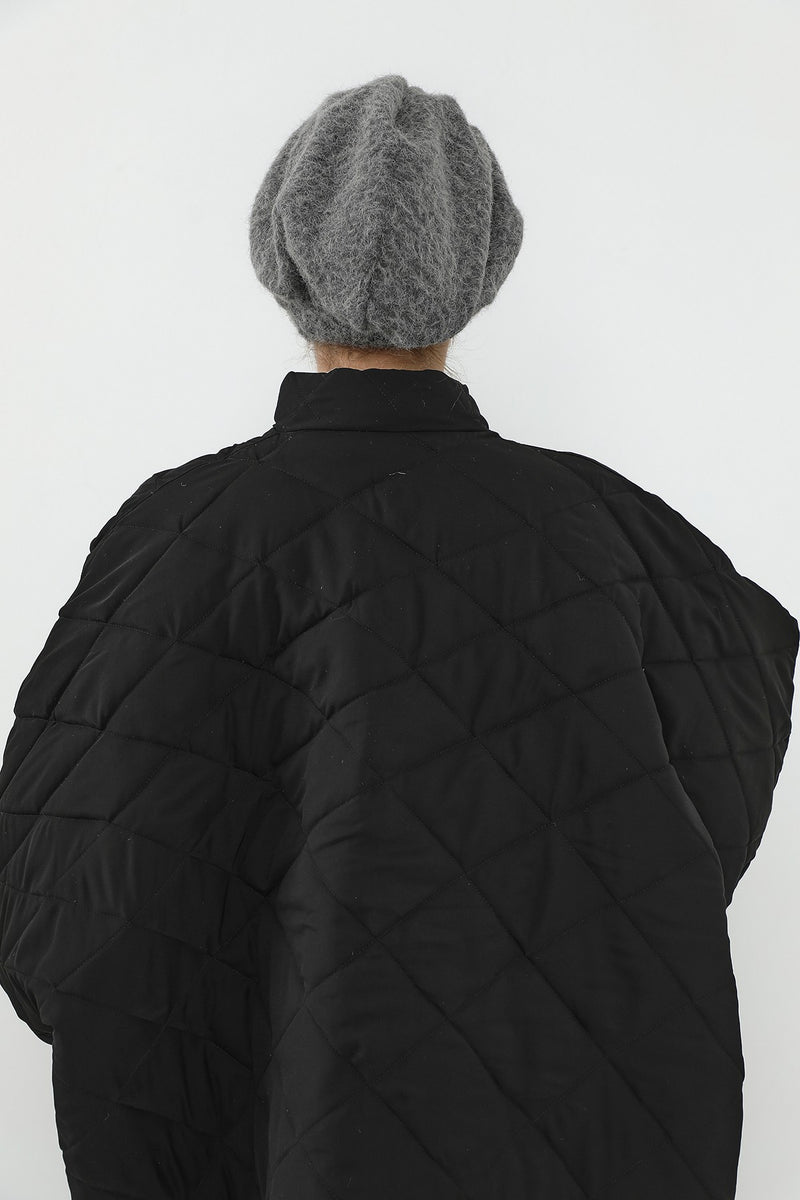 Pleated Bouclé Wool Winter Hijab Cap, Soft Textured Modest Women’s Beanie,B-98TK