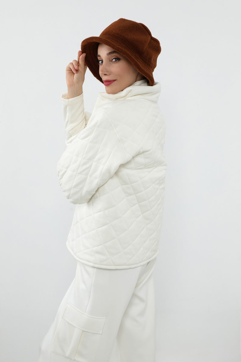 Winter Felted Wool Bucket Hat for Women, Warm and Soft Modest-Friendly Design Winter Bucket Hat,B-99DK