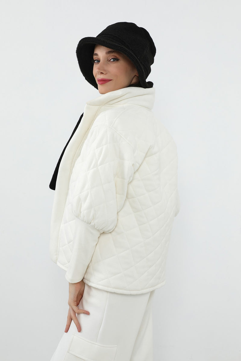 Women’s Winter Hat and Scarf Set, Soft Felted Wool Bucket Hat + Long Scarf,BAT-1DK