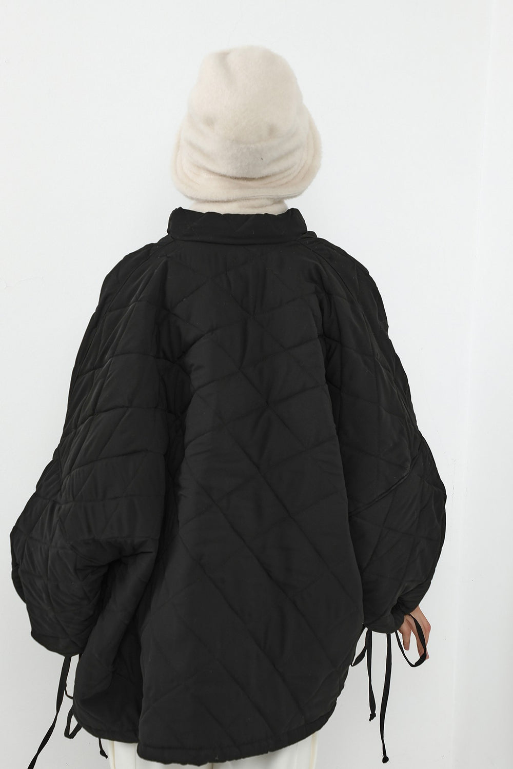 Women’s Winter Hat and Scarf Set, Soft Felted Wool Bucket Hat + Long Scarf,BAT-1DK Ivory