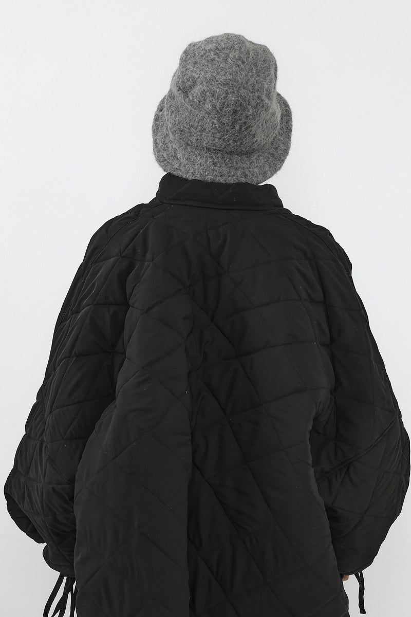 Bouclé Wool Winter Bucket Hat & Scarf Set, Cozy Textured Modest-Friendly Duo,BAT-1TK