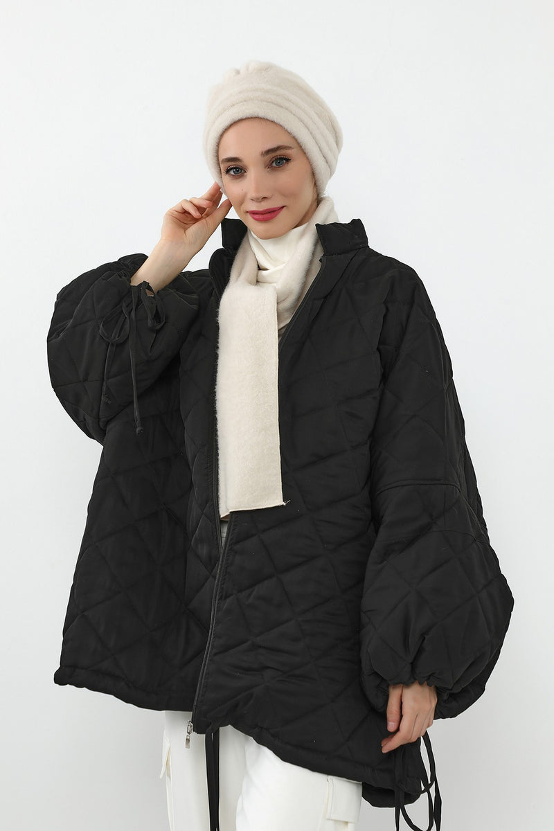 Women’s Winter Pleated Felted Wool Turban & Matching Scarf Set,BAT-3DK