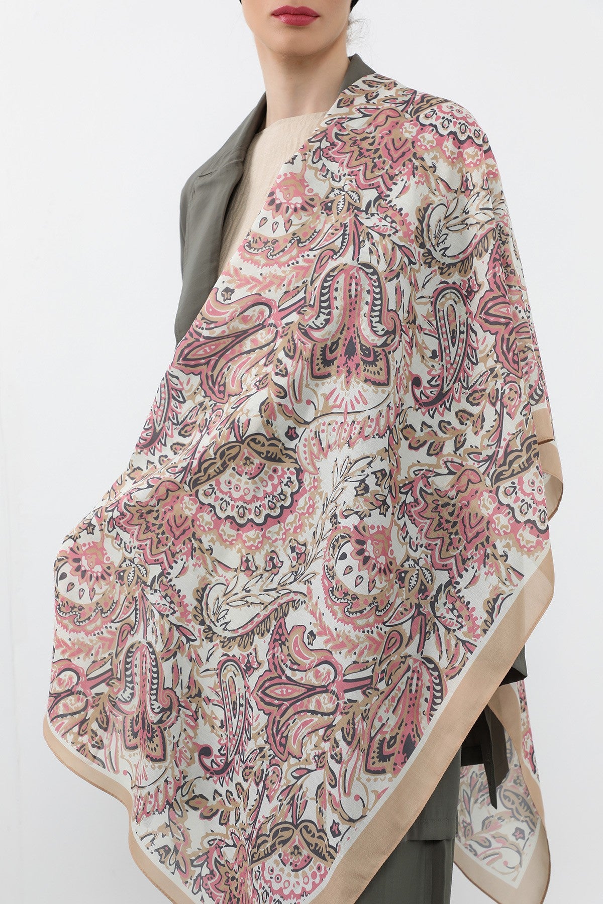 Printed Voile Hijab Scarf, Lightweight Soft Breathable Modest Shawl,SAL-102 Pattern V1