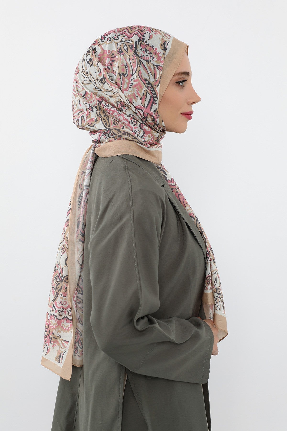 Printed Voile Hijab Scarf, Lightweight Soft Breathable Modest Shawl,SAL-102 Pattern V1