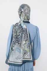 Printed Voile Hijab Scarf, Lightweight Soft Breathable Modest Shawl,SAL-103 Pattern V1