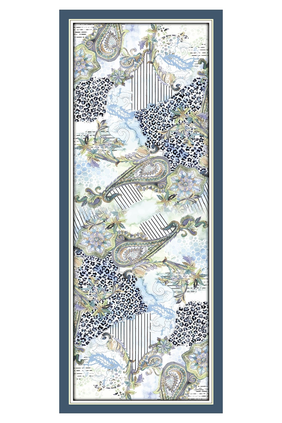 Printed Voile Hijab Scarf, Lightweight Soft Breathable Modest Shawl,SAL-103 Pattern V1
