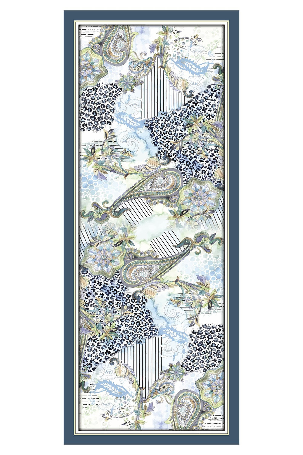 Printed Voile Hijab Scarf, Lightweight Soft Breathable Modest Shawl,SAL-103 Pattern V1