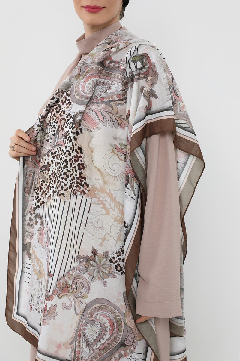 Printed Voile Hijab Scarf, Lightweight Soft Breathable Modest Shawl,SAL-103