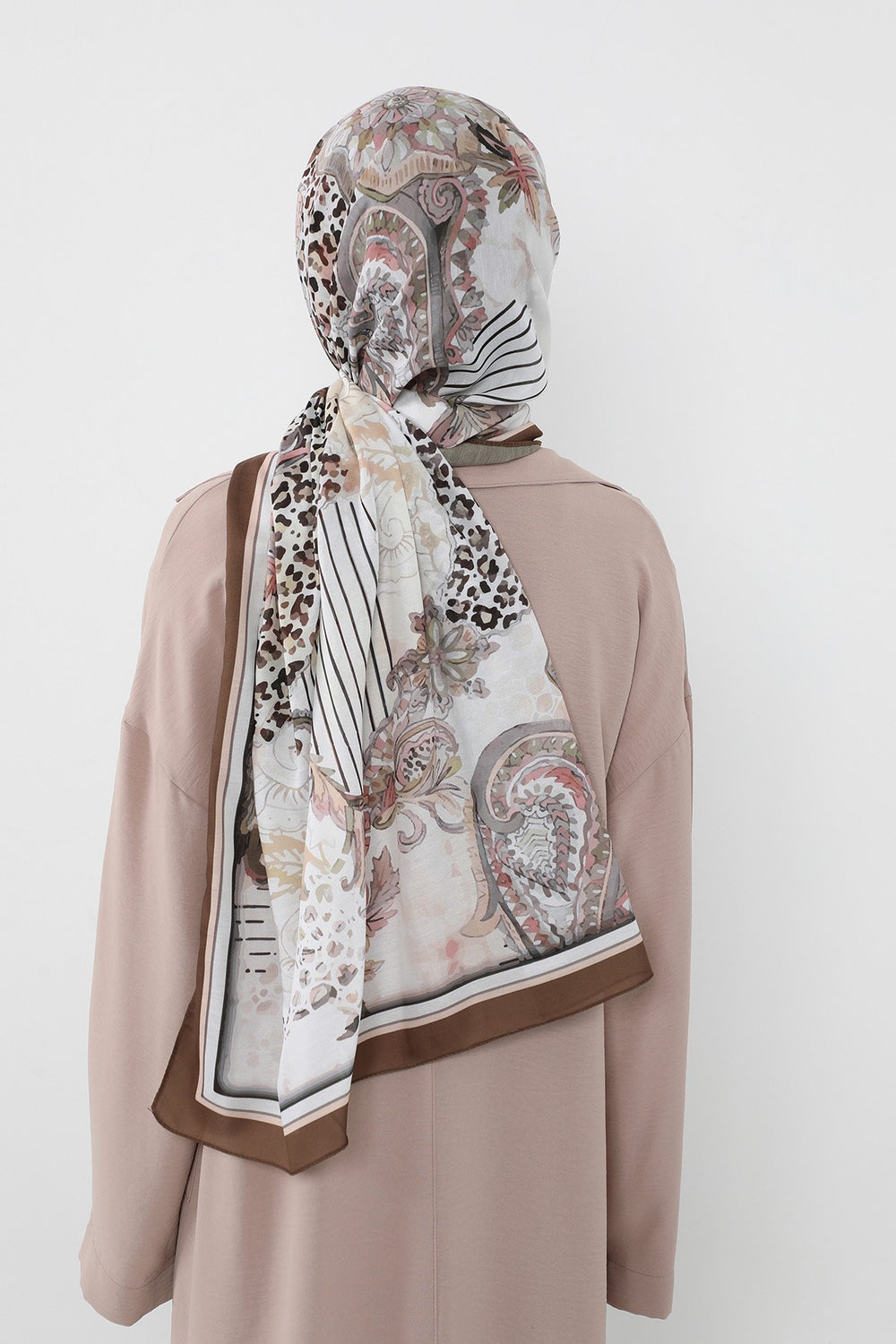 Printed Voile Hijab Scarf, Lightweight Soft Breathable Modest Shawl,SAL-103 Pattern V2
