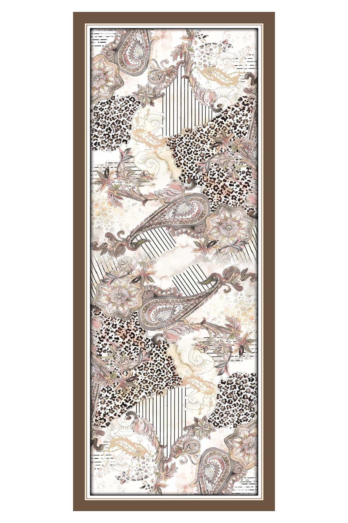 Printed Voile Hijab Scarf, Lightweight Soft Breathable Modest Shawl,SAL-103 Pattern V2