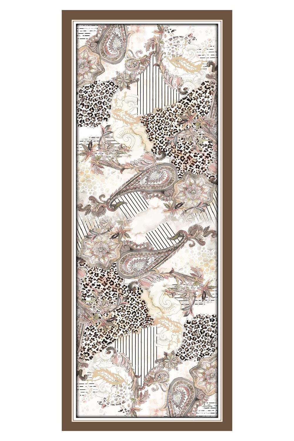 Printed Voile Hijab Scarf, Lightweight Soft Breathable Modest Shawl,SAL-103 Pattern V2
