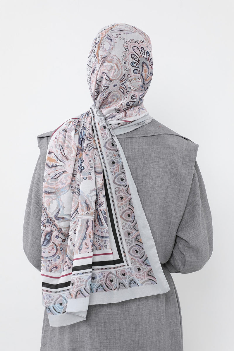 Printed Voile Hijab Scarf, Lightweight Soft Breathable Modest Shawl,SAL-104