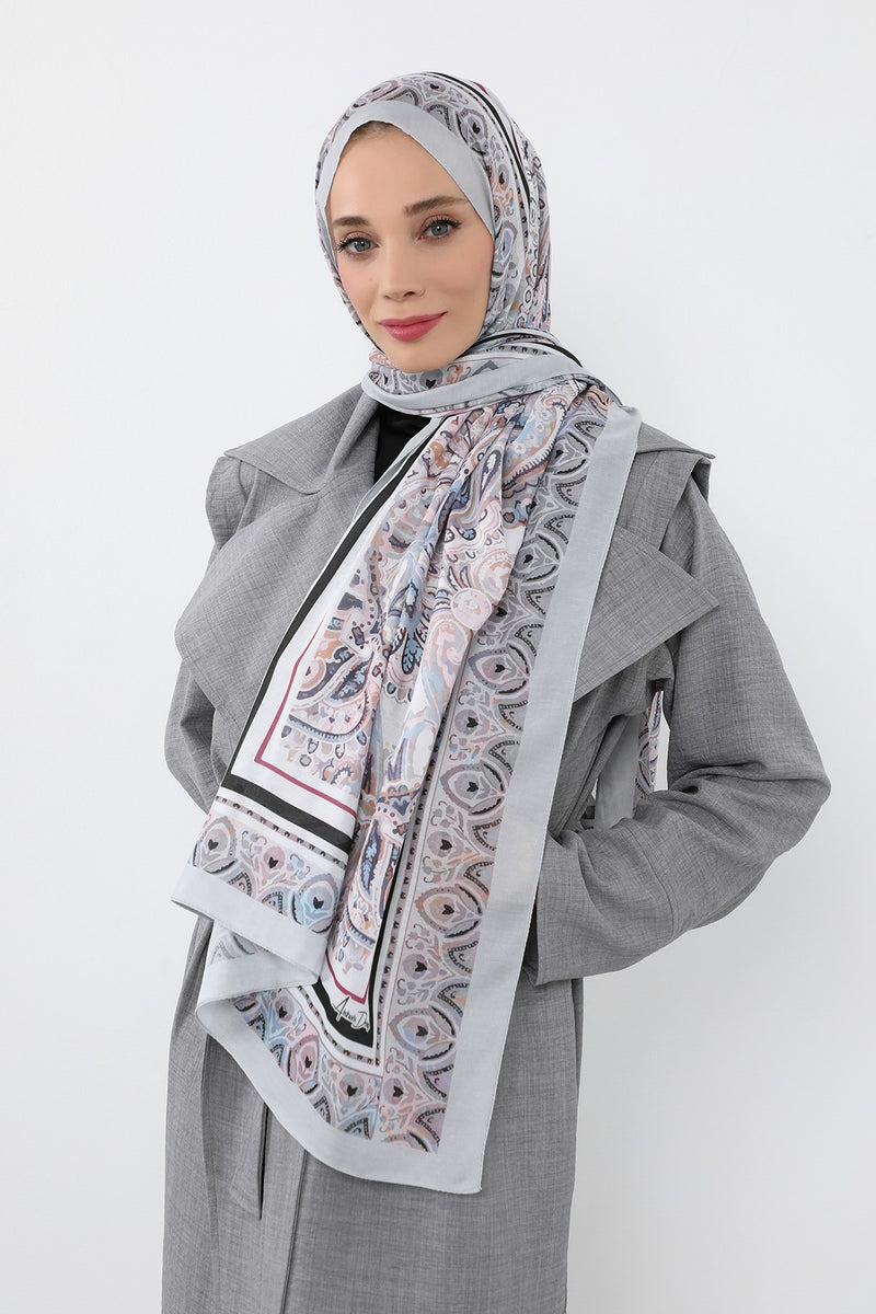Printed Voile Hijab Scarf, Lightweight Soft Breathable Modest Shawl,SAL-104