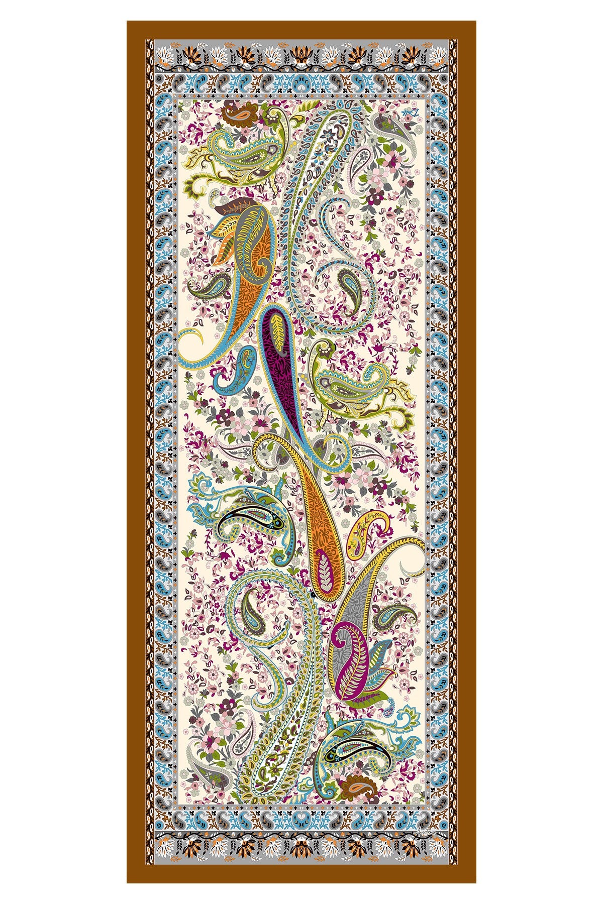 Printed Voile Hijab Scarf, Lightweight Soft Breathable Modest Shawl,SAL-106 Pattern V1