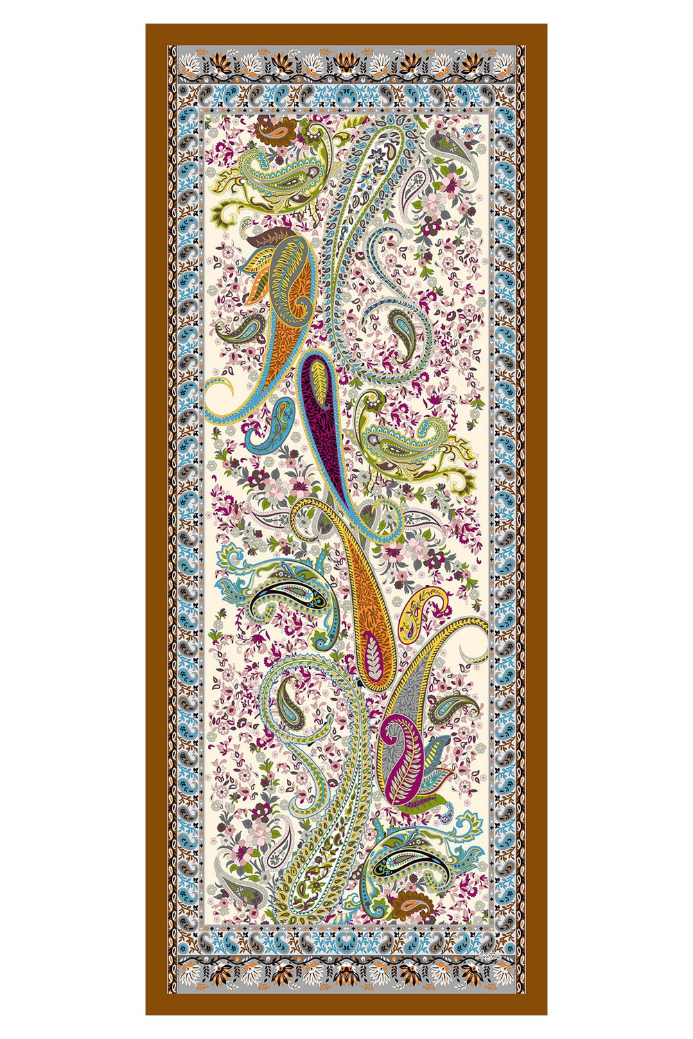 Printed Voile Hijab Scarf, Lightweight Soft Breathable Modest Shawl,SAL-106 Pattern V1