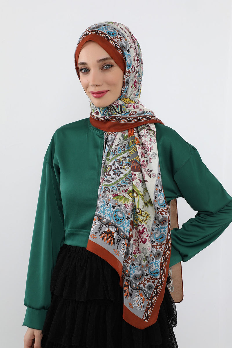 Printed Voile Hijab Scarf, Lightweight Soft Breathable Modest Shawl,SAL-106