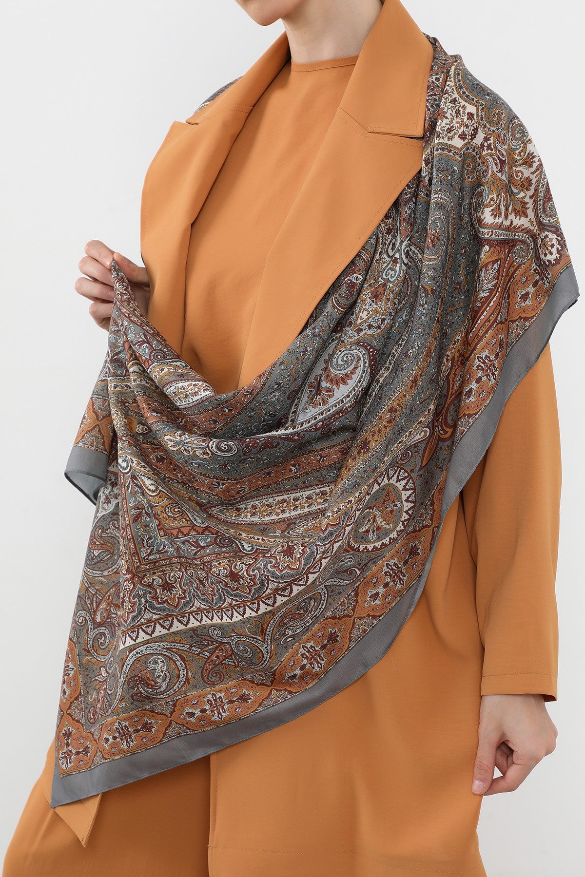 Printed Voile Hijab Scarf, Lightweight Soft Breathable Modest Shawl,SAL-107 Pattern V3