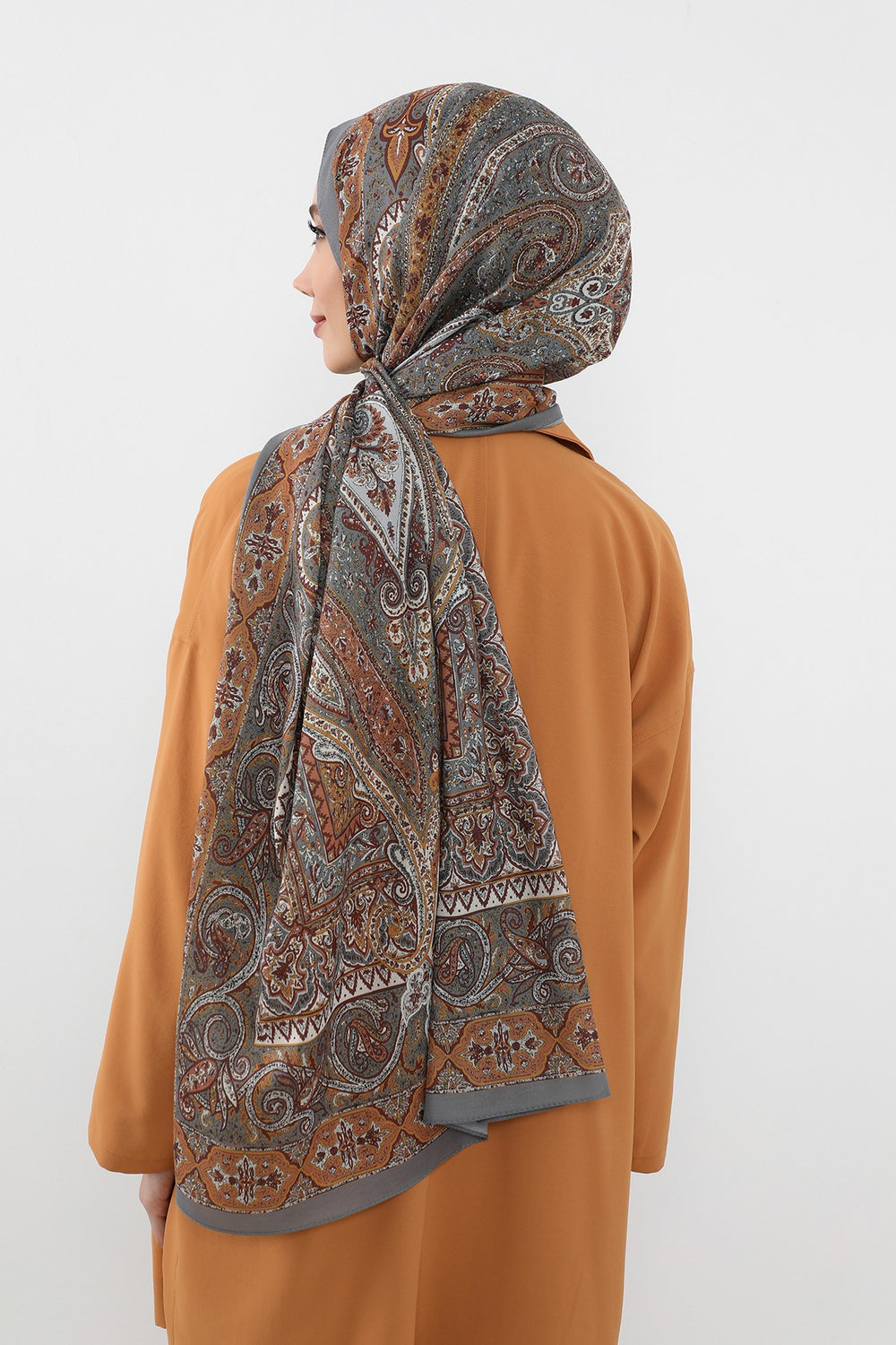 Printed Voile Hijab Scarf, Lightweight Soft Breathable Modest Shawl,SAL-107 Pattern V3