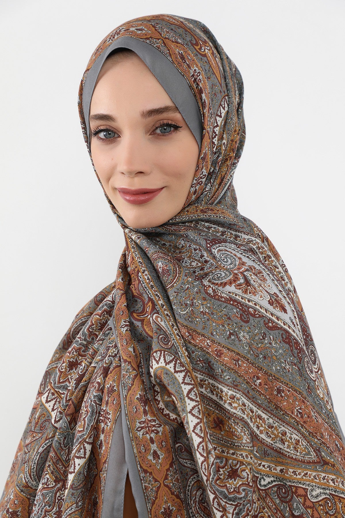 Printed Voile Hijab Scarf, Lightweight Soft Breathable Modest Shawl,SAL-107 Pattern V3
