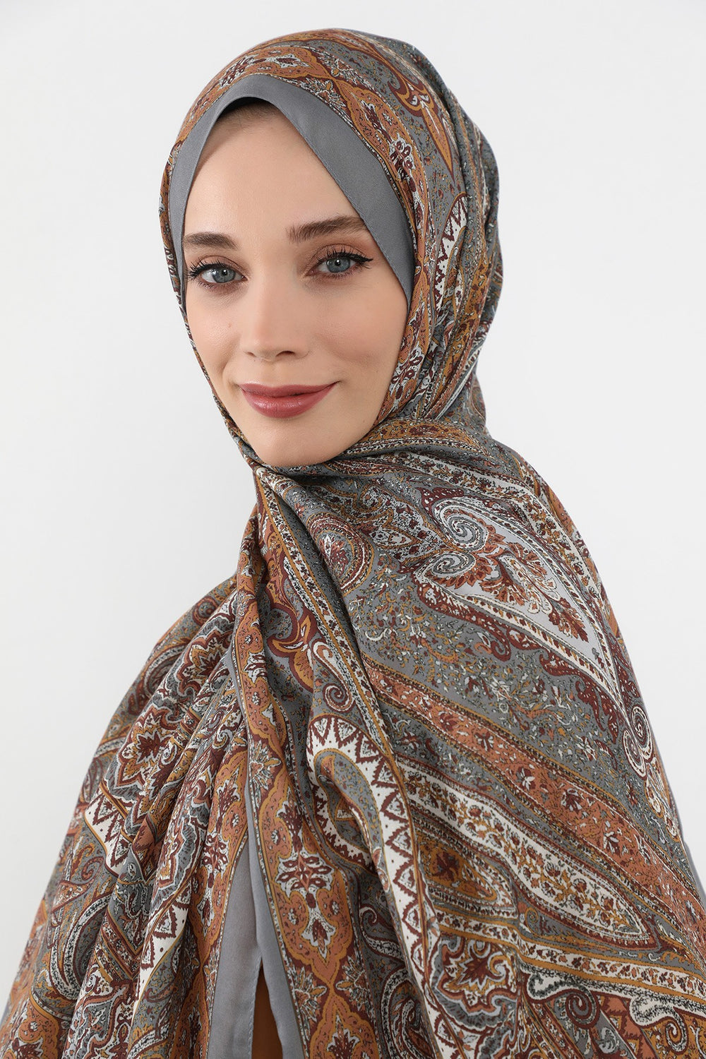 Printed Voile Hijab Scarf, Lightweight Soft Breathable Modest Shawl,SAL-107 Pattern V3