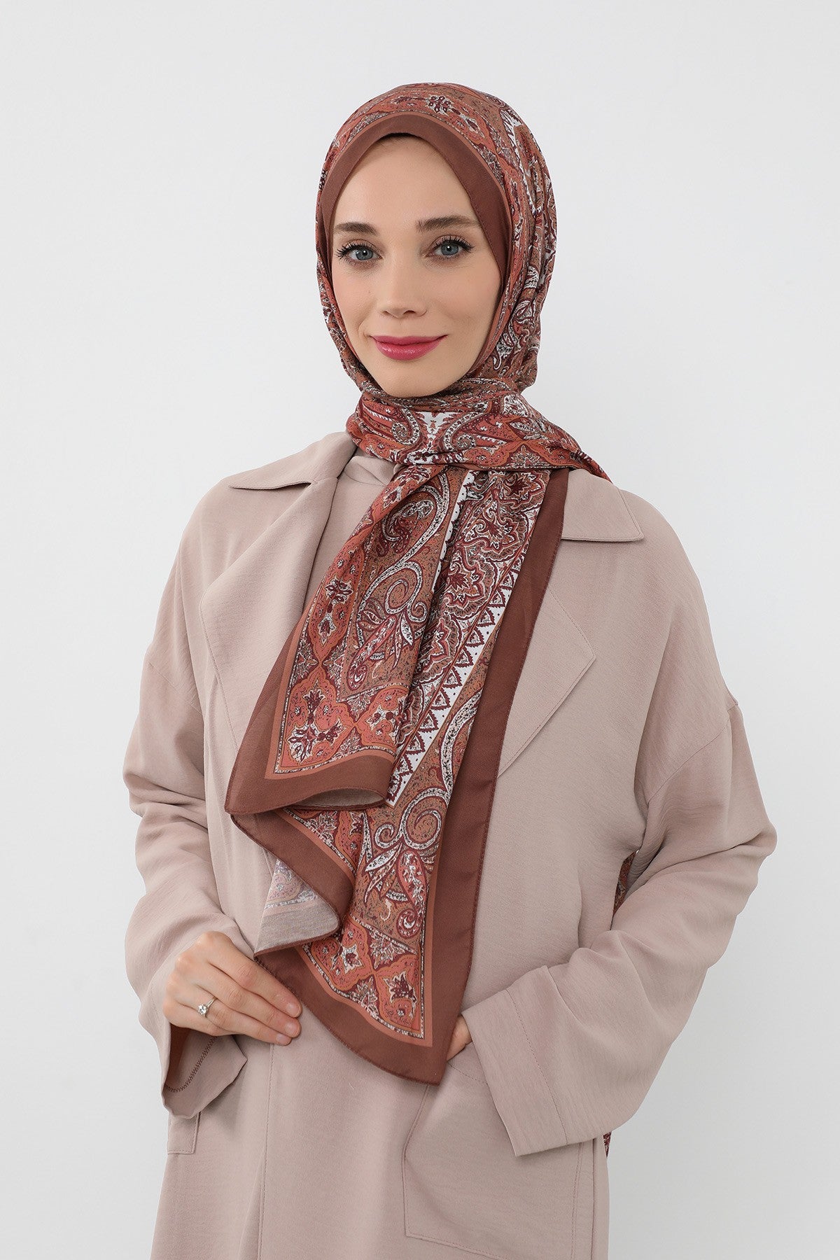 Printed Voile Hijab Scarf, Lightweight Soft Breathable Modest Shawl,SAL-107 Pattern V3