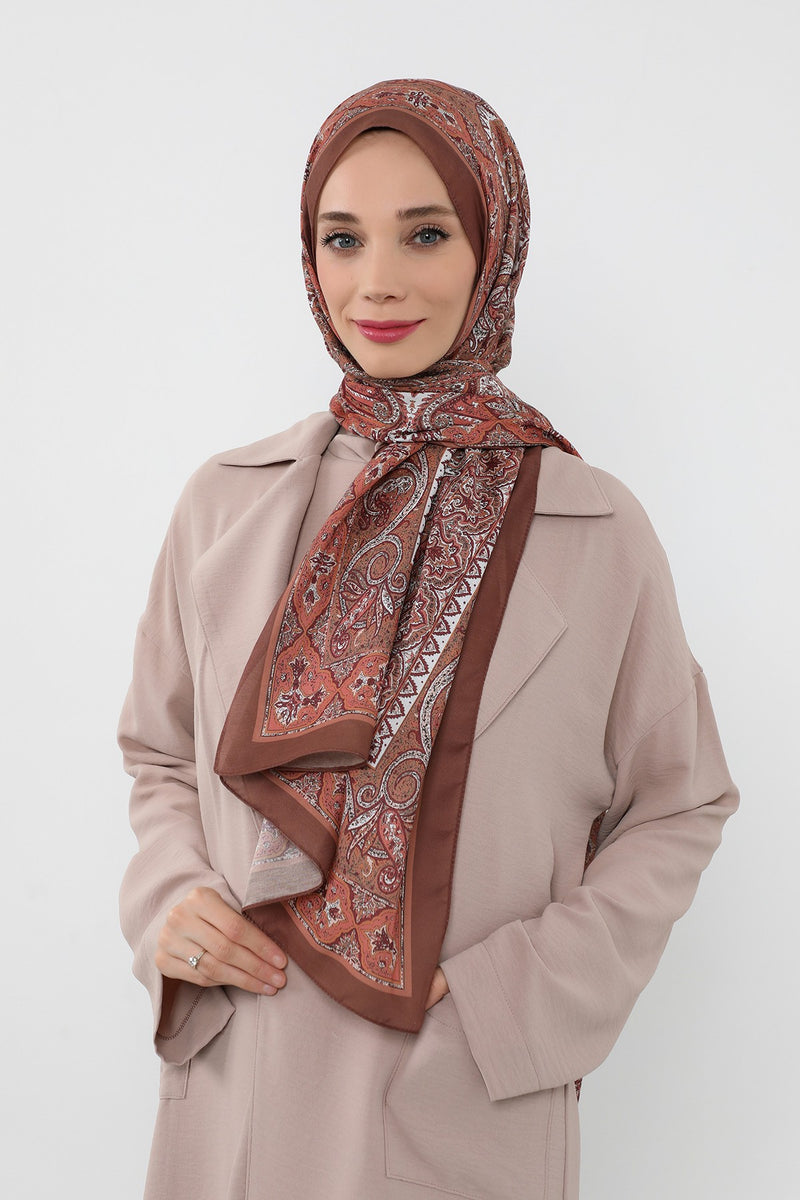 Printed Voile Hijab Scarf, Lightweight Soft Breathable Modest Shawl,SAL-107