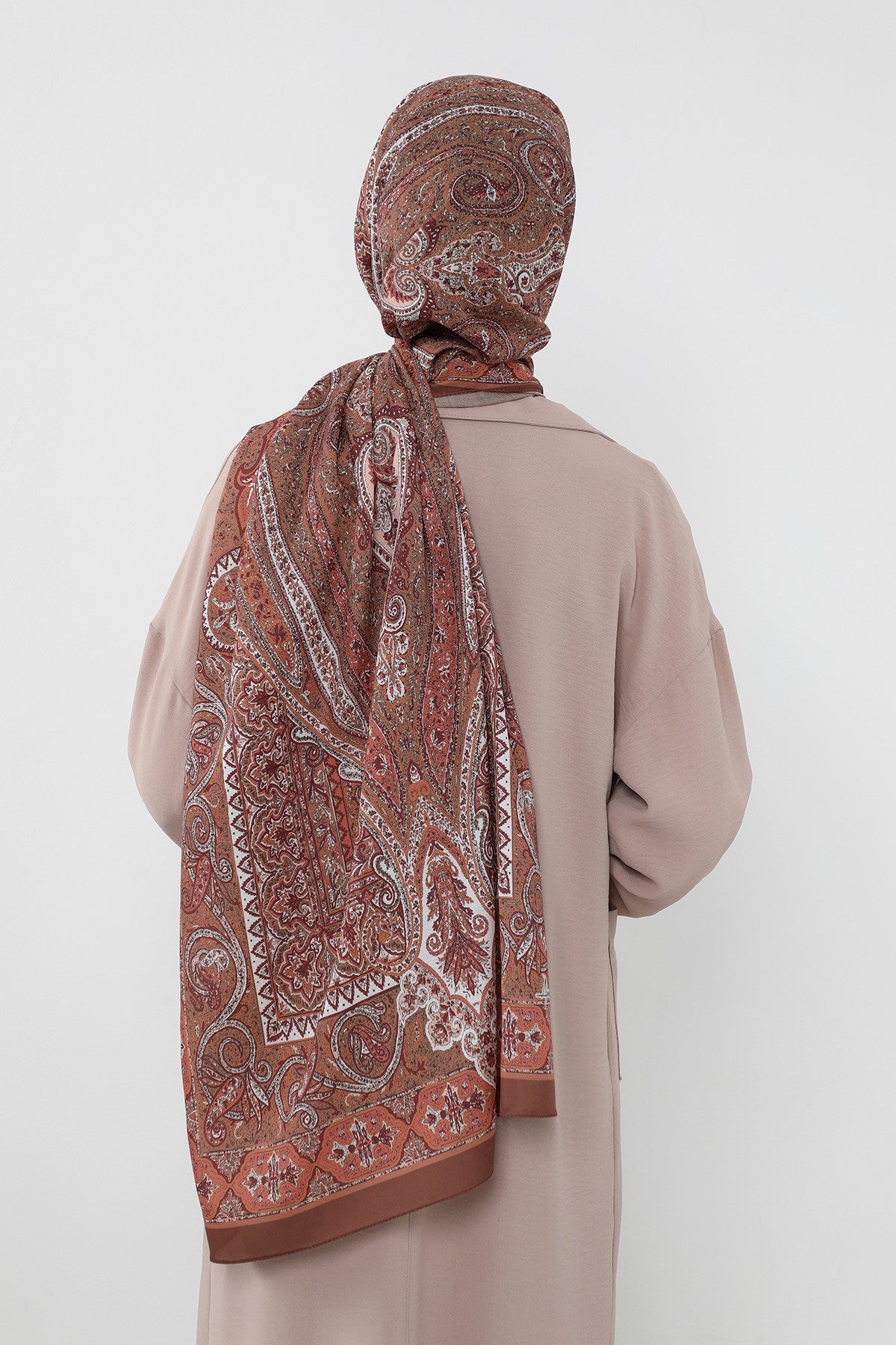 Printed Voile Hijab Scarf, Lightweight Soft Breathable Modest Shawl,SAL-107 Pattern V3