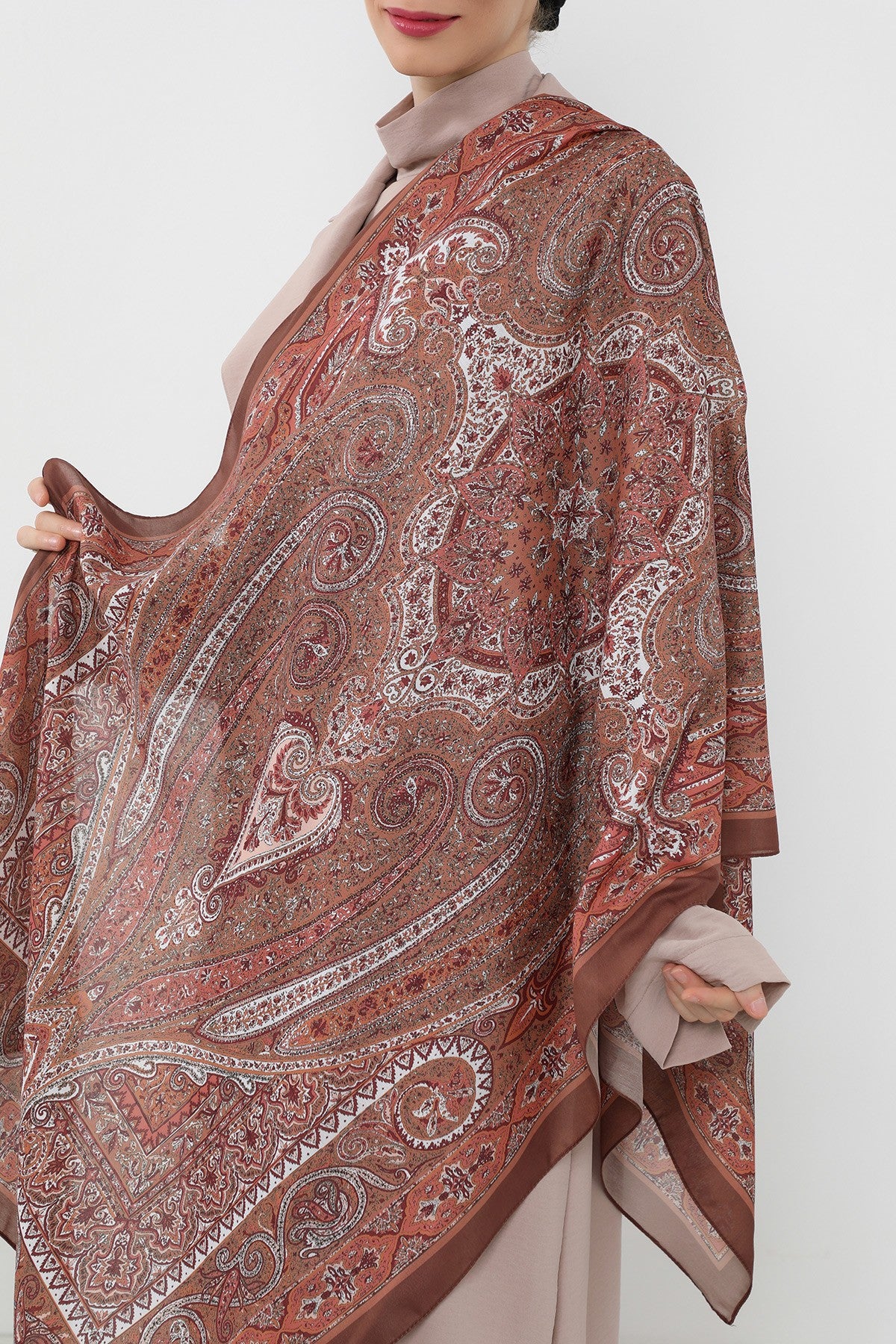 Printed Voile Hijab Scarf, Lightweight Soft Breathable Modest Shawl,SAL-107 Pattern V3