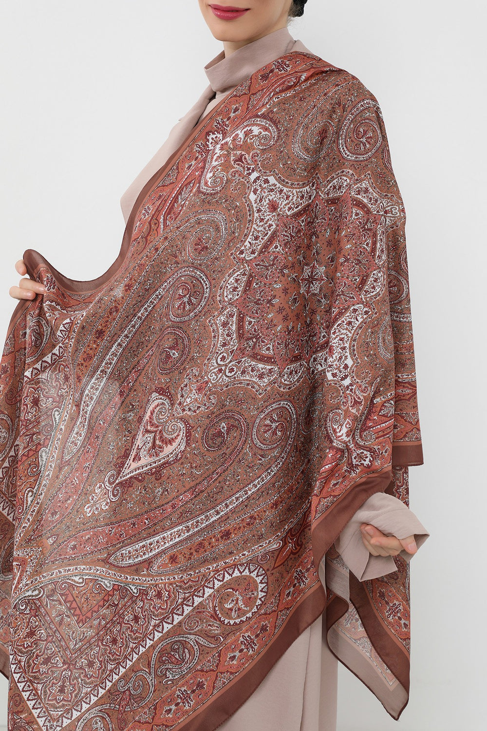Printed Voile Hijab Scarf, Lightweight Soft Breathable Modest Shawl,SAL-107 Pattern V3
