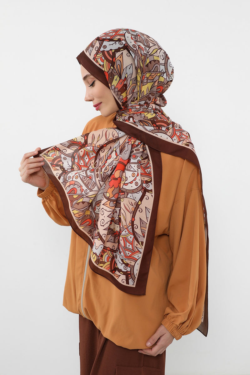 Printed Voile Hijab Scarf, Lightweight Soft Breathable Modest Shawl,SAL-111
