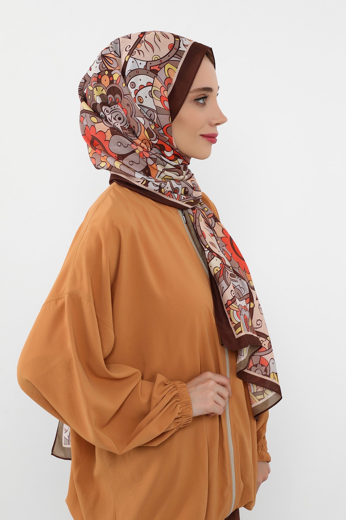 Printed Voile Hijab Scarf, Lightweight Soft Breathable Modest Shawl,SAL-111 Pattern V1