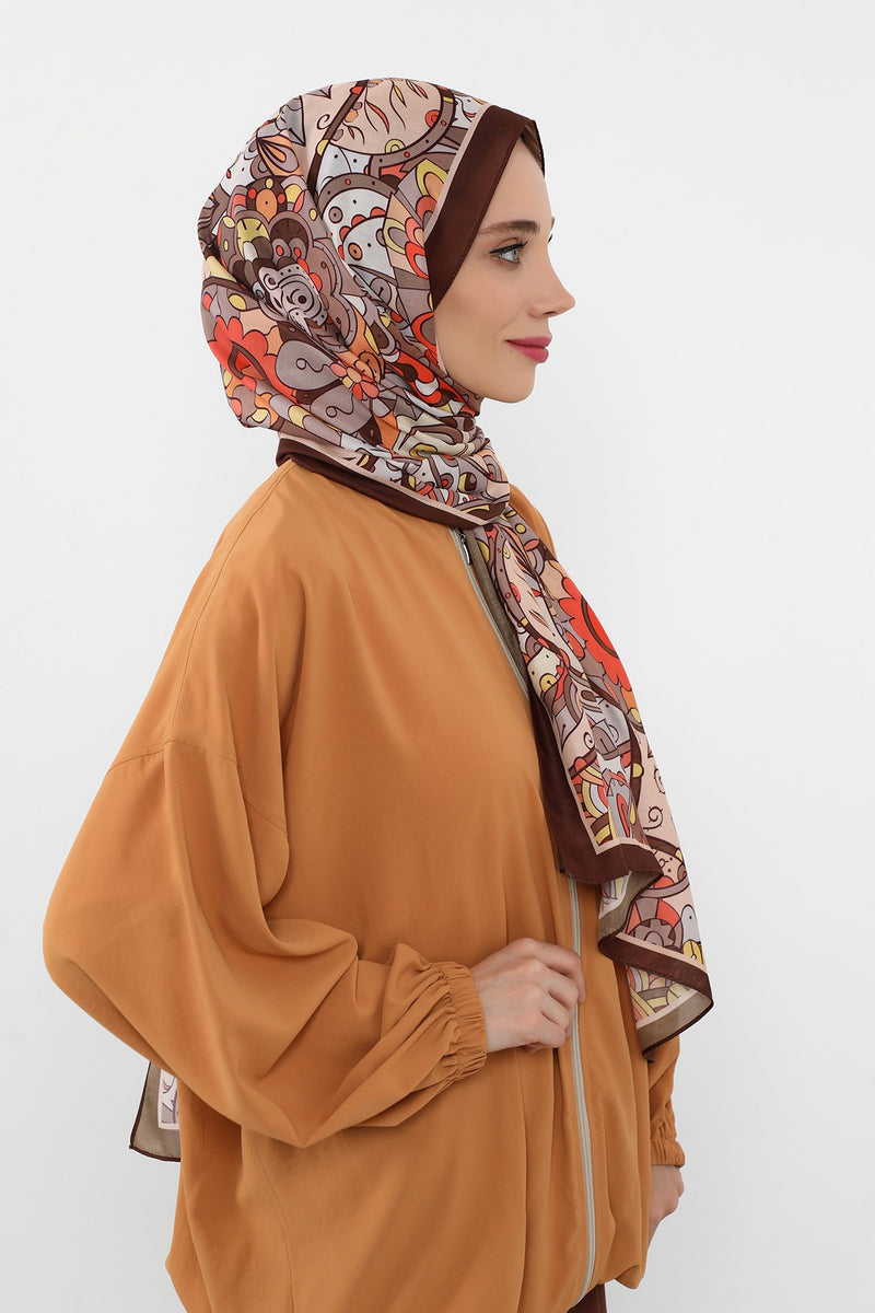 Printed Voile Hijab Scarf, Lightweight Soft Breathable Modest Shawl,SAL-111